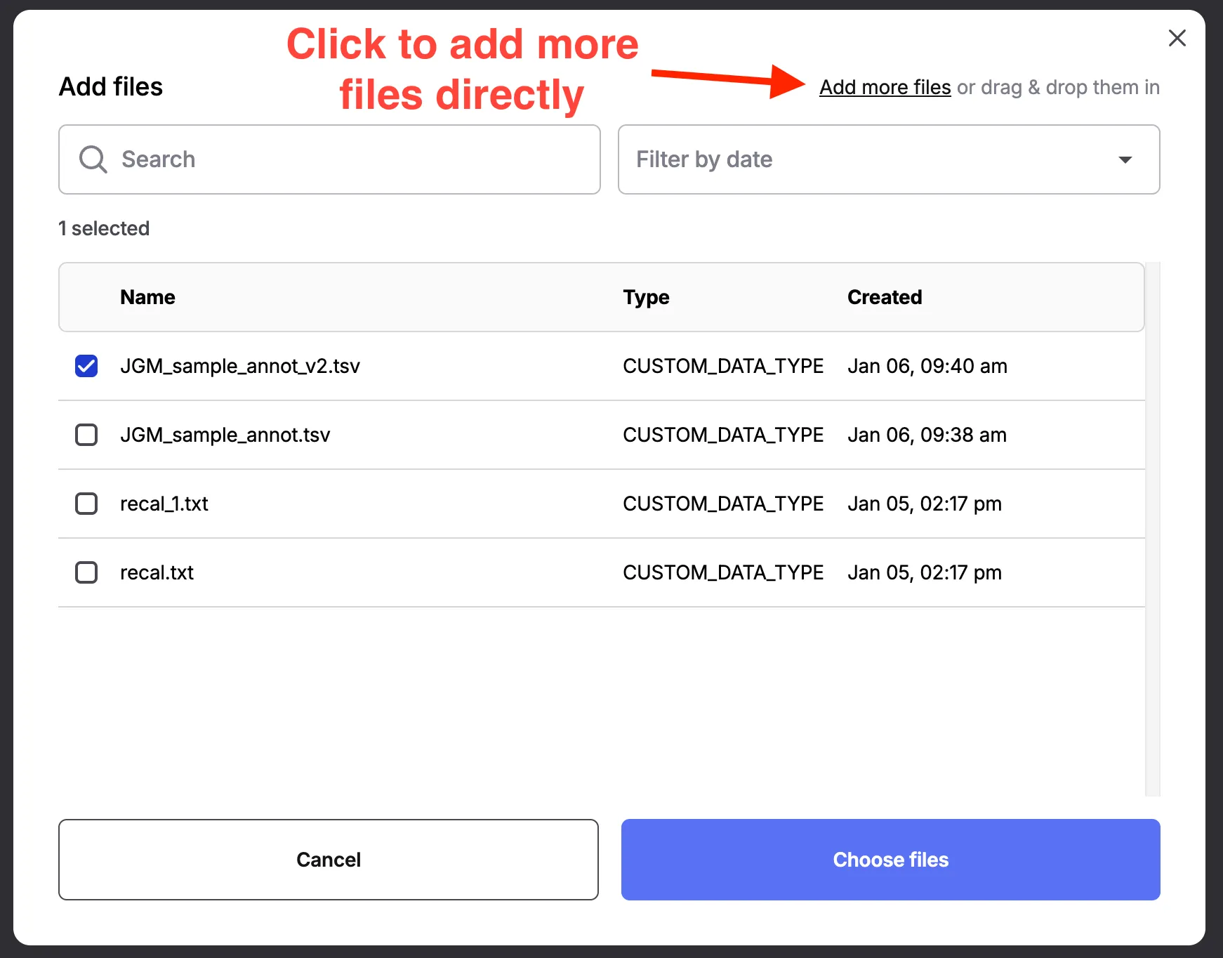 Direct Upload of Custome Files 2