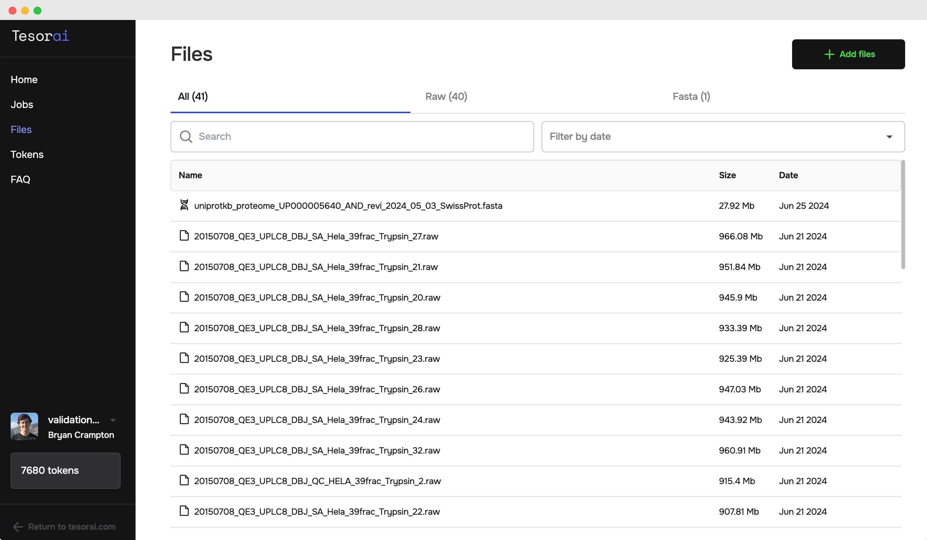 Uploading files screenshot